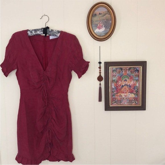 Red Ruched Dress - Picture 6 of 11